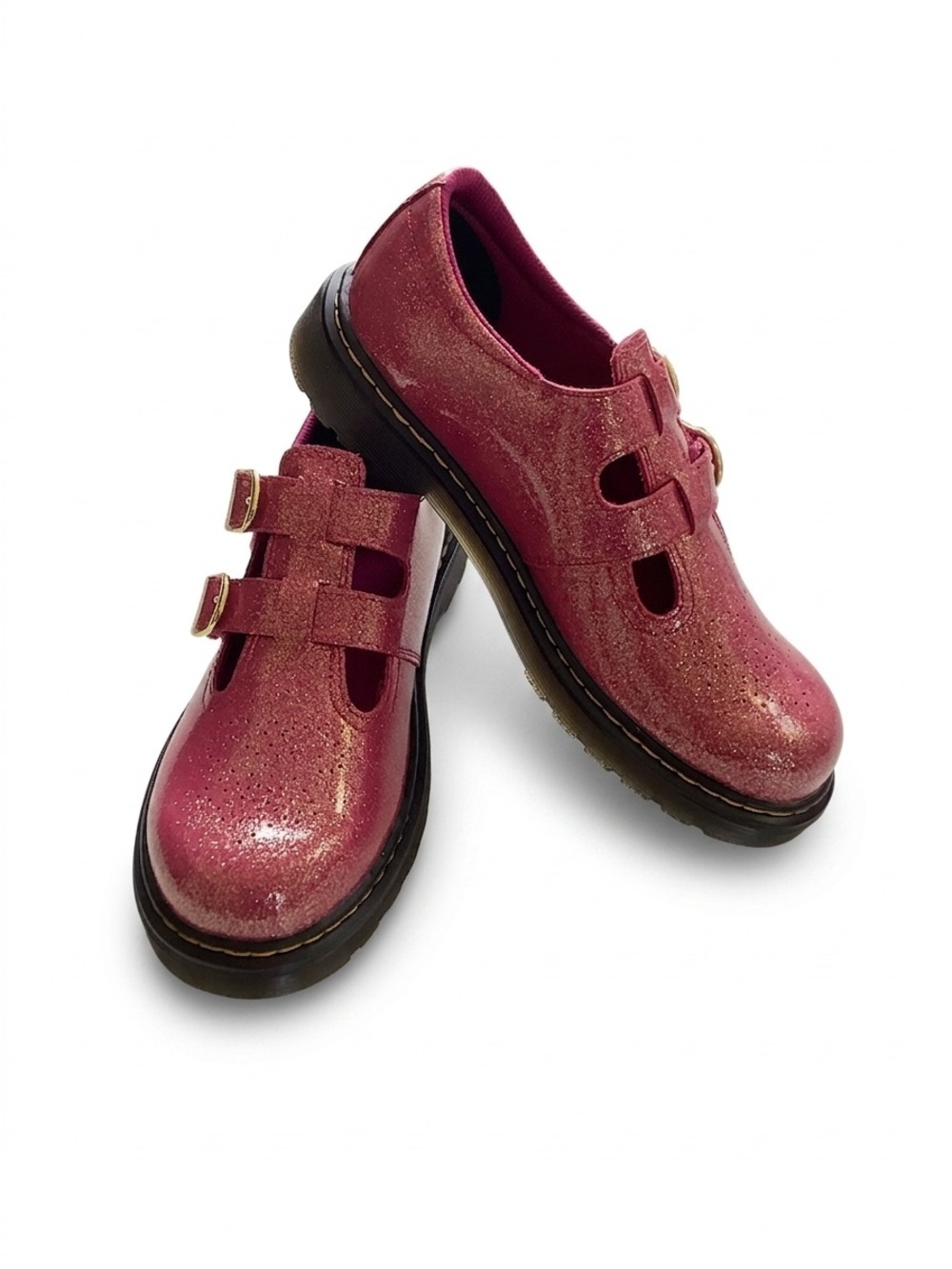 Dr. Martens 8065 Rose Pink Nebula Glitter Mary Janes - NWOT - Size 7Y/W8